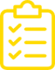 Icon einer Checkliste (gelb)