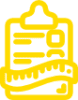 Ikone eines Clipboards (gelb)